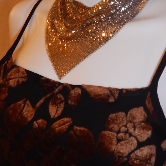 Tena Rae Custom- copper/black SILK/VELVET CAMI - Picture 4 of 10
